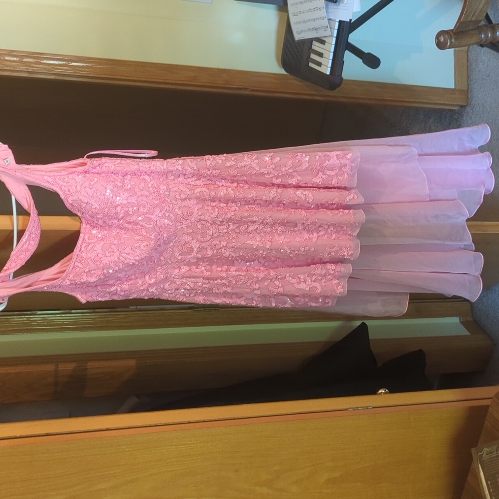 Pink Ashley Lauren beaded dress size 14